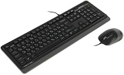Проводной комплект клавиатура+мышь A4Tech Fstyler F1010, (Полноразмерный/1600 dpi/Кабель 1.5м), Черная 