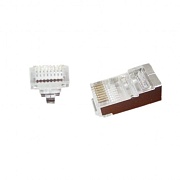 Коннектор Gembird RJ-45 (8P8C) CAT 5E со сквозным отверстием, экранированный (упаковка 10 штук)