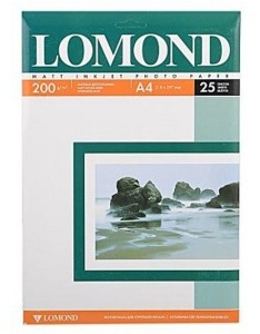 Бумага матовая двусторонняя A4 Lomond 200г/м2, 25лист. (0102052) рамка для рекламы и объявлений настенный а4 210 х 297 мм алюминиевый профиль 25 мм