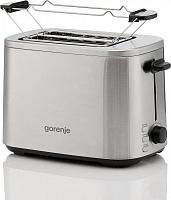 DSP Тостер Gorenje T800DS (800 Вт/ тостов - 2/ подогрев, размораживание, решетка для подогрева булочек, поддон для крошек/ нерж. сталь)