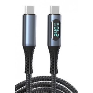 Кабель USB 4 Type-C - USB 4 Type-C KS-is (KS-715B-1) вилка-вилка, скорость передачи до 40 Гбит/с (поддержка PD 3.0, 8K/60Гц), длина - 1,0 метр