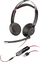 Проводные наушники Plantronics Poly Blackwire C5220, (Stereo, jack 3.5/ USB-A), Черные 