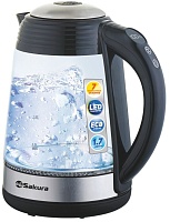 Чайник Sakura SA-2729DBK (2200 Вт / 1,7 л / стекло / металл / контроль температуры)