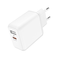 Сетевое зарядное устройство Olmio 43788 (USB+USB Type-C/45W/QC+PD 3.0) белое Белый