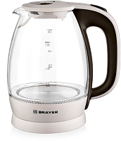 Чайник Brayer BR1045BN (2200 Вт / 1,8 л / стекло / бежевый)