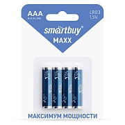 Батарейки BL4 Smartbuy MAXX LR03/4B (48/480) (SBBM-3A04B) алкалиновая BL4 (цена за 4 шт.)