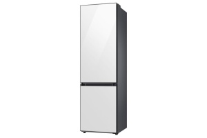 Холодильник Samsung RB38A6B2F12/EF (BeSpoke / Объем - 390 л / Высота - 203 см / A+ / Белое стекло / NoFrost / Space Max / All Around Cooling) холодильник встраиваемый samsung brb30715eww объем 297л высота 193 5см белый nofrost twin cooling space max™