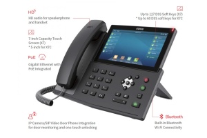 SIP-телефон Fanvil X7 офисный, черный, 20 SIP-линий, цветной ЖК экран, POE телефон sip eltex vp 17p 2 аккаунта 2x1g жк дисплей poe