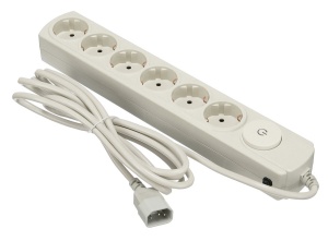 Сетевой фильтр для ИБП Ippon BK132 3м (6 розеток) белый (коробка) кабель питания iec 320 c19 iec 320 c20 gembird pc 189 c19 для ибп сечение 1 5 кв мм ток до 16 а длина 1 5 метра