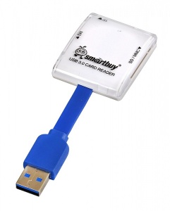 чехол для карт памяти think tank 740233 secure pocket rocket black Картридер Smartbuy 700, USB 3.0 - SD/microSD/MS, белый