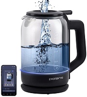 Чайник Polaris PWK 1712CGLD Wi-Fi IQ Home (2150 Вт / 1,5 л / стекло / контроль температуры, управление со смартфона / чёрный)
