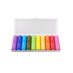 Батарейки Xiaomi AA Rainbow Batteries (упаковка 10 шт.) (BHR5393GL) батарейка zmi rainbow z15 типа аа 24 шт цветные