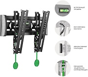 Кронштейн для ТВ ONKRON TM4 чёрный, для 17"-43", наклон 15°, нагрузка до 36,4 кг, расстояние до стены 35-105 мм