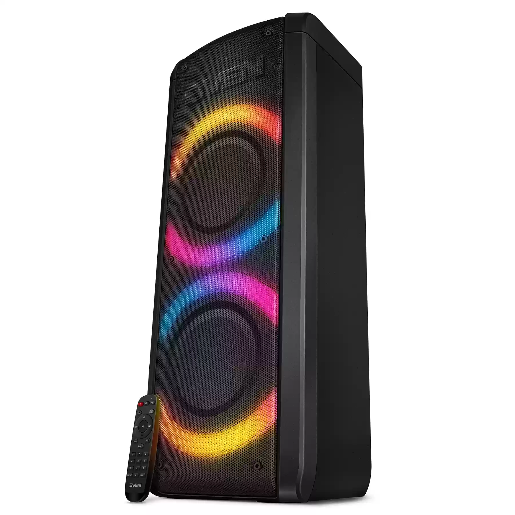 Беспроводная портативная колонка SVEN PS-710 / 100W / microSD / USB / FM / Bluetooth /  Батарея 4400mAh / RGB подсветка / караоке / Чёрный-0