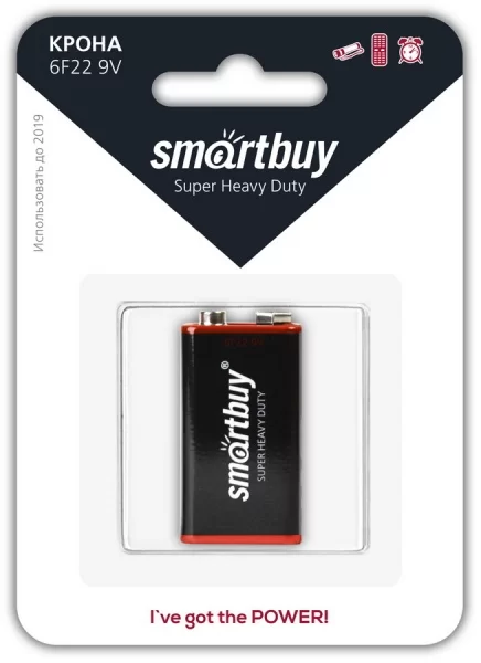 Батарейка BL1 Smartbuy 6F22/1B солевая SBBZ-9V01B-0