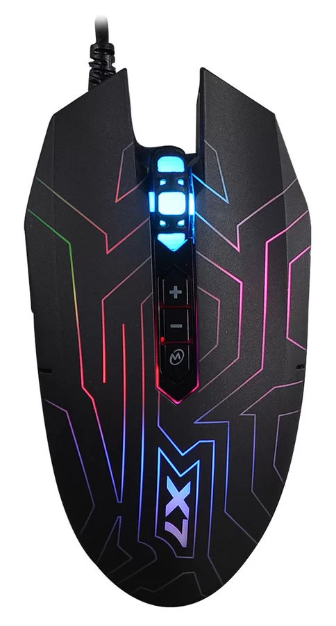 Мышь A4Tech X77, игровая, оптическая, проводная, USB, черный-0