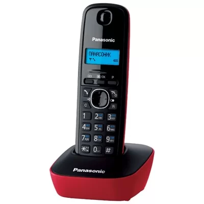 Телефон Panasonic KX-TG1611RUR (черно-красный)-0