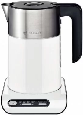 Чайник Bosch TWK8611P (2400Вт / 1,5л / металл / белый / контроль температуры)-0