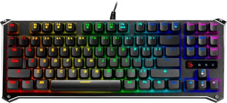 Проводная игровая клавиатура A4Tech Bloody B930, (TKL (80%)/Оптомеханическая/Кабель 1.8м), Черная-0