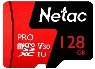 Память micro Secure Digital Card 128Gb class10 V30 UHS I U3 Netac / c адаптером SD /NT02P500PRO-128G-R/-1