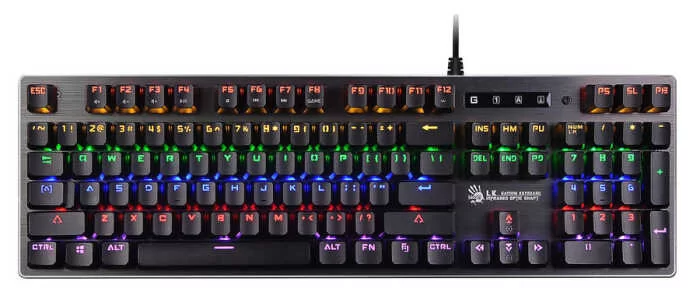 Проводная игровая клавиатура A4Tech Bloody B760, (Полноразмерная/Оптомеханическая/Кабель 1.8м), Черная -0