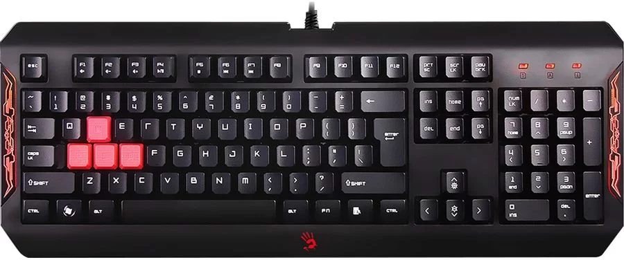 Проводная игровая клавиатура A4Tech Bloody Q100, (Полноразмерная/Мембранная/Кабель 1.8м), Черная-0