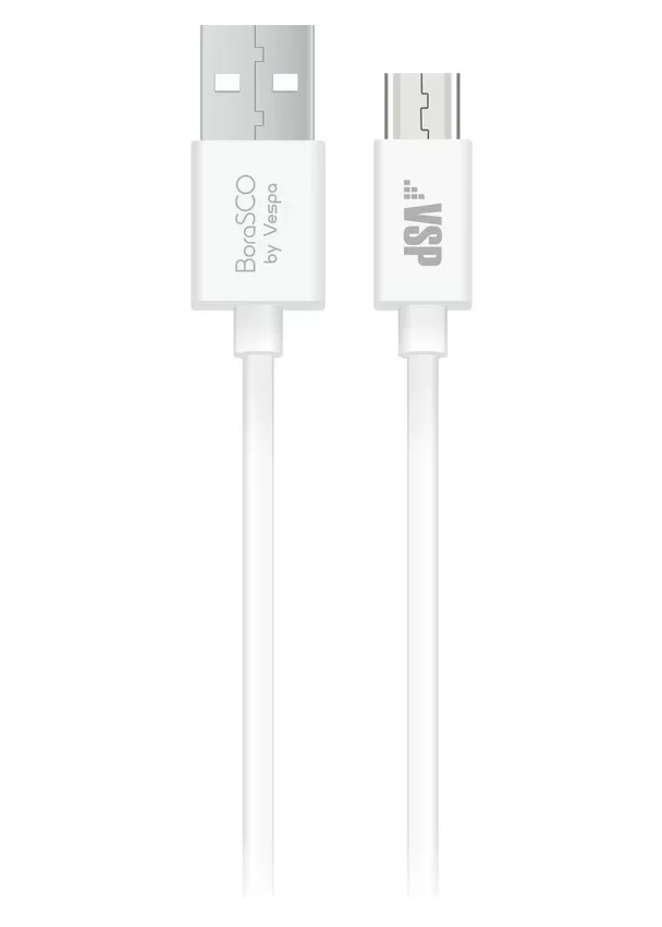 Кабель Borasco micro-USB - USB, 1м, Белый-0