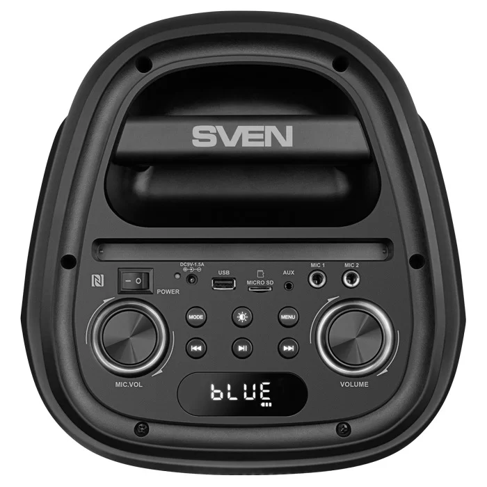 Беспроводная портативная колонка SVEN PS-800 / 100W / TWS / microSD / USB / FM / Bluetooth /  Батарея 2*4400mAh / LED подсветка / дисплей / караоке /-7