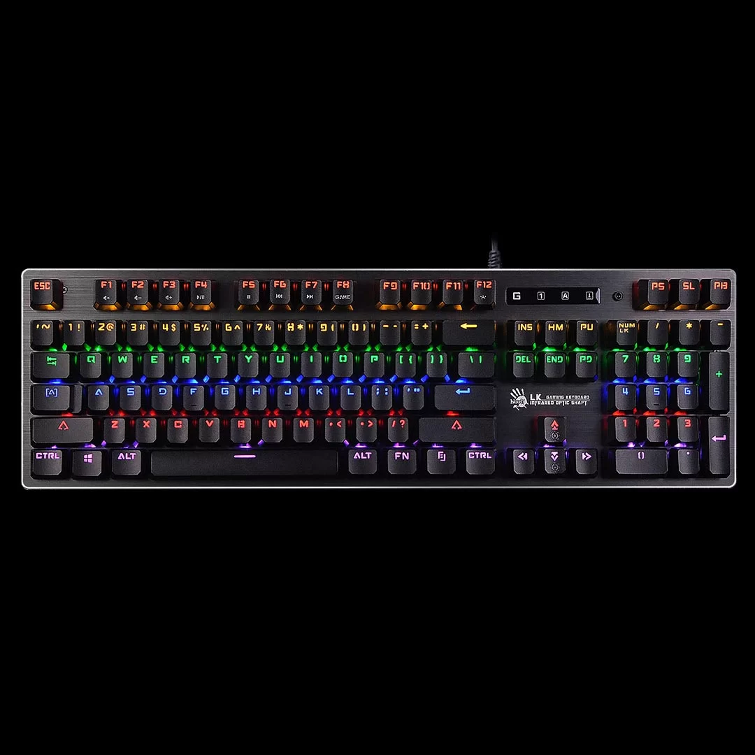 Проводная игровая клавиатура A4Tech Bloody B760, (Полноразмерная/Оптомеханическая/Кабель 1.8м), Черная -1