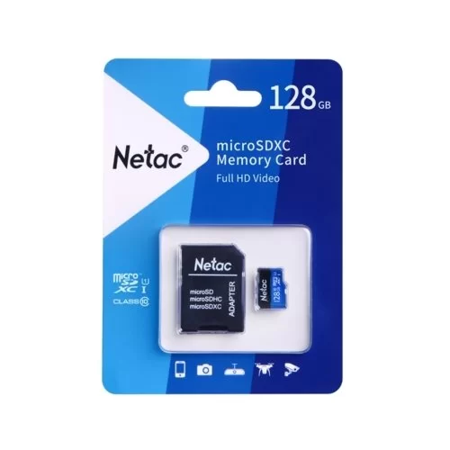 Память micro Secure Digital Card 128Gb class10 Netac / c адаптером SD /NT02P500STN-128G-R/-1
