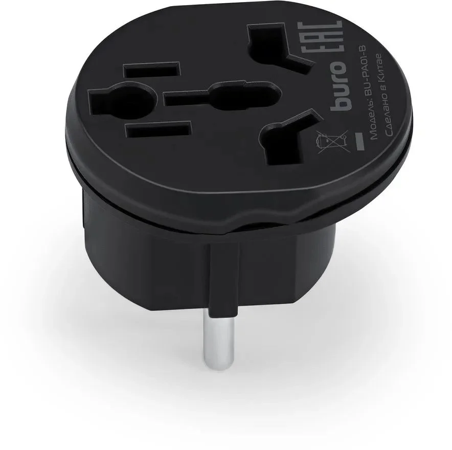 Переходник ЕВРОВИЛКА Buro BU-PA01-B 10А-0