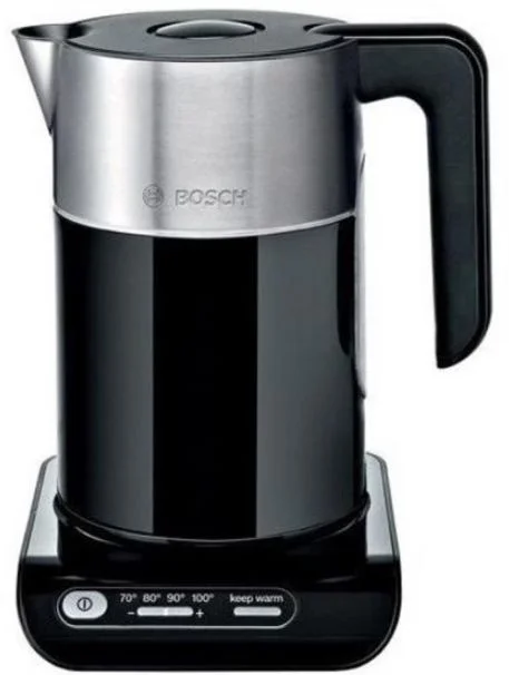 Чайник Bosch TWK8613P (2400Вт / 1,5л / металл / черный / контроль температуры)-0
