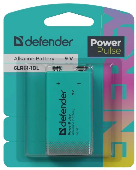 Батарейка BL1 Defender PowerPulse алкалиновая 6LR61-1BL 9V Крона-0