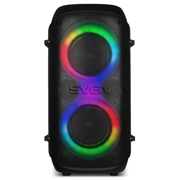 Беспроводная портативная колонка SVEN PS-800 / 100W / TWS / microSD / USB / FM / Bluetooth /  Батарея 2*4400mAh / LED подсветка / дисплей / караоке /-4