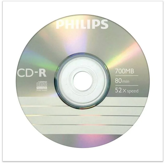 Диск CD-R Philips 700 Mb, 52х, Бум. конверт-0