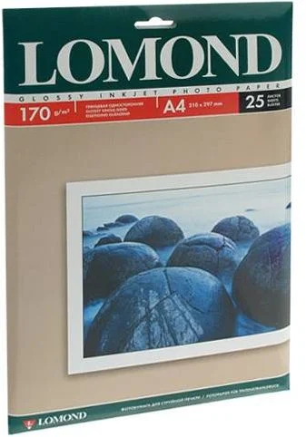 Бумага глянцевая A4 Lomond 170г/м2, 25лист. (0102143)-0