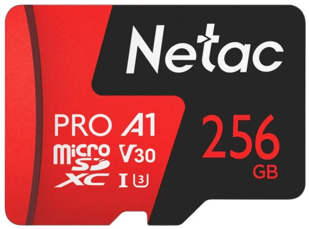 Память micro Secure Digital Card 256Gb class10 V30 UHS I U3 Netac / c адаптером SD /NT02P500PRO-256G-R/-1