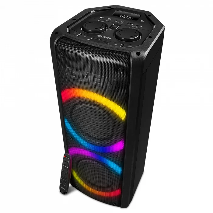 Беспроводная портативная колонка SVEN PS-710 / 100W / microSD / USB / FM / Bluetooth /  Батарея 4400mAh / RGB подсветка / караоке / Чёрный-2