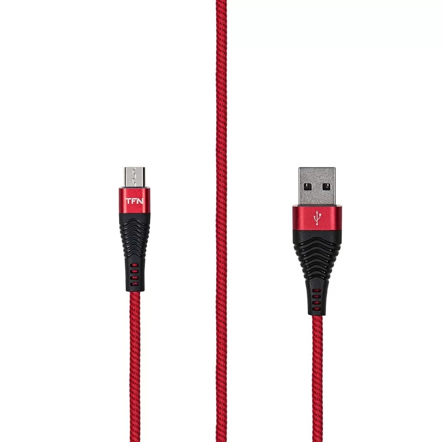 Кабель TFN FORZA micro-USB - USB, 1м, Черный/Красный-0