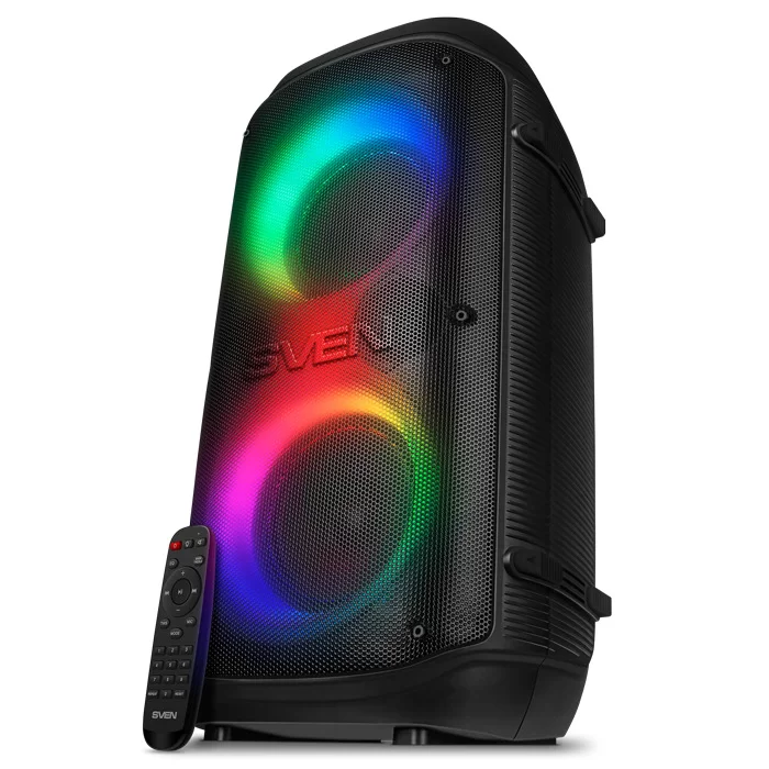 Беспроводная портативная колонка SVEN PS-800 / 100W / TWS / microSD / USB / FM / Bluetooth /  Батарея 2*4400mAh / LED подсветка / дисплей / караоке /-0