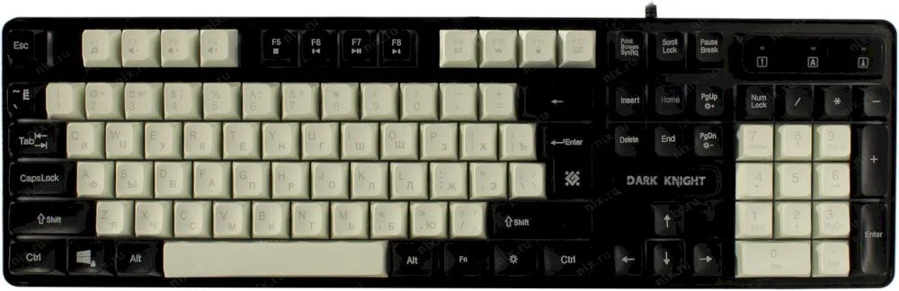 Клавиатура проводная Defender DARK KNIGHT GK-077, белый/чёрный-0
