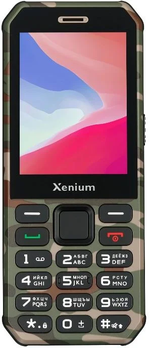 Телефон мобильный Xenium X300, зеленый камуфляж-0