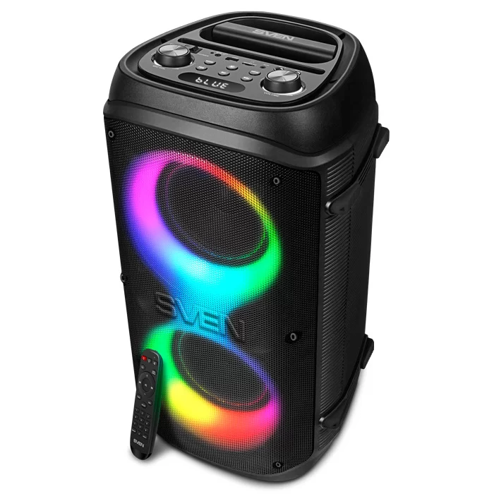 Беспроводная портативная колонка SVEN PS-800 / 100W / TWS / microSD / USB / FM / Bluetooth /  Батарея 2*4400mAh / LED подсветка / дисплей / караоке /-2