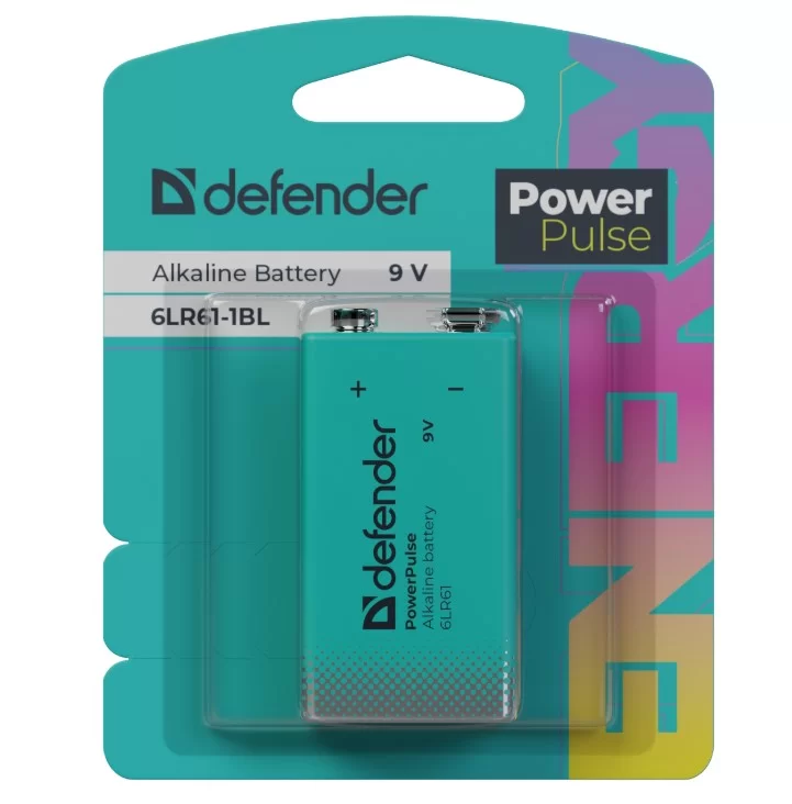 Батарейка BL1 Defender PowerPulse алкалиновая 6LR61-1BL 9V Крона-0