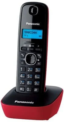Телефон Panasonic KX-TG1611RUR (черно-красный)-0