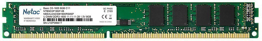 ПамятьDDR38GB1600MHzNetacBasicNTBSD3P16SP-08