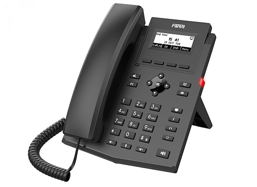 IP-телефон Fanvil X301G офисный, черный, монохромный экран, гигабитный порт