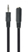 Удлинитель 3.5 mm jack (4 pin) - 3.5 mm jack (3 pin) GEMBIRD (CCA-419), вилка-розетка, длина - 0.18 метра Чёрный