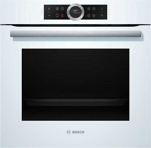 Духовой шкаф Bosch HBG672BW1S (Serie8 / 71 л / до 300 °C / Белое стекло / Гриль / Пиролиз / AutoPilot 10 / SoftClose / A+)