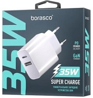 Сетевое зарядное устройство Borasco Super Charge PD+QC, 35 Вт, белое Белый